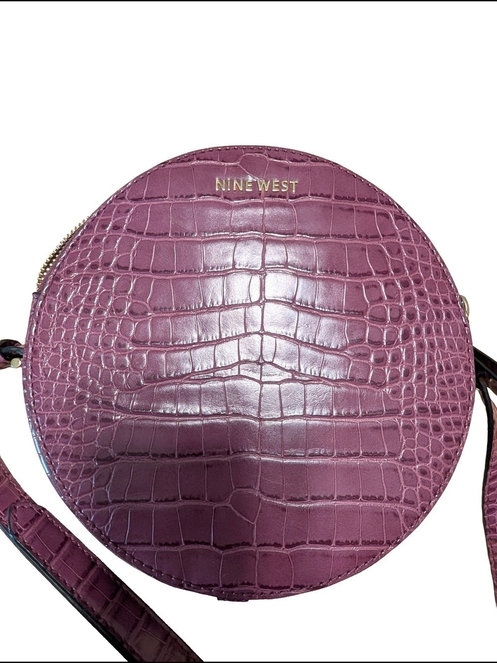 Set Of Nine West Plum Croc Crossbody & Chicos Necklace - Picture 3 of 14